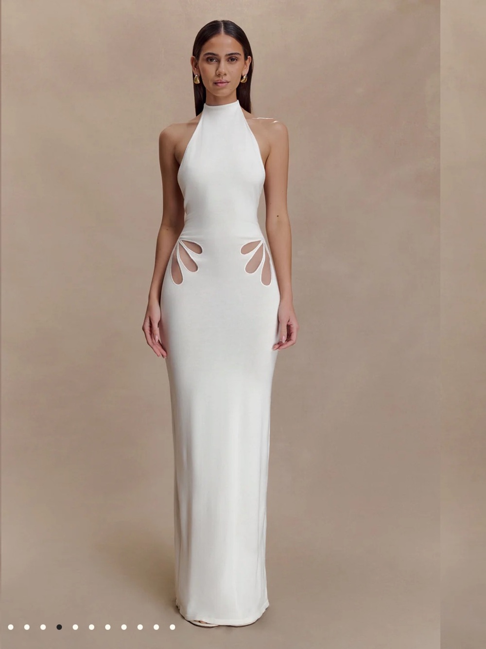 MESHKI BROK white halter dress SIZE M, NWT